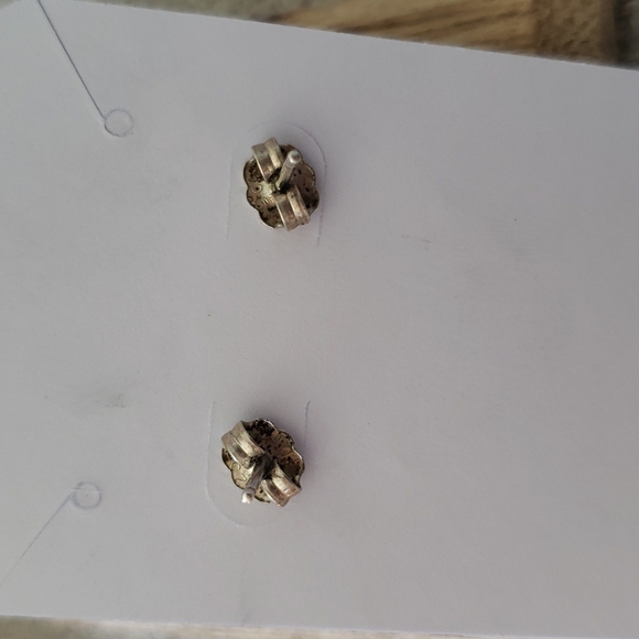 Native american sterling touquoise signed earings. - Picture 2 of 6